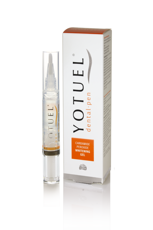 Yotuel dental-pen. Inneholder carbamide peroxide- Brush and go